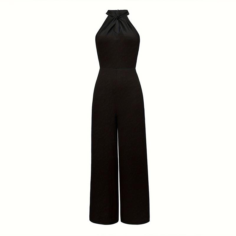 Women s Jumpsuit Women s Jumpsuit High Waist, Solid Color Elegant Neck Sleeveless Jumpsuit Temperament Muse Fan European and american code s