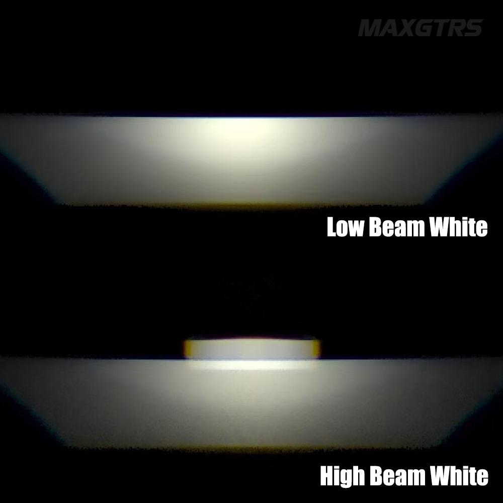MAXGTRS Dual Lens H4 LED Headlight Mini Projector Lens HBS 9003 Auto Beam Light 50W 11000LM