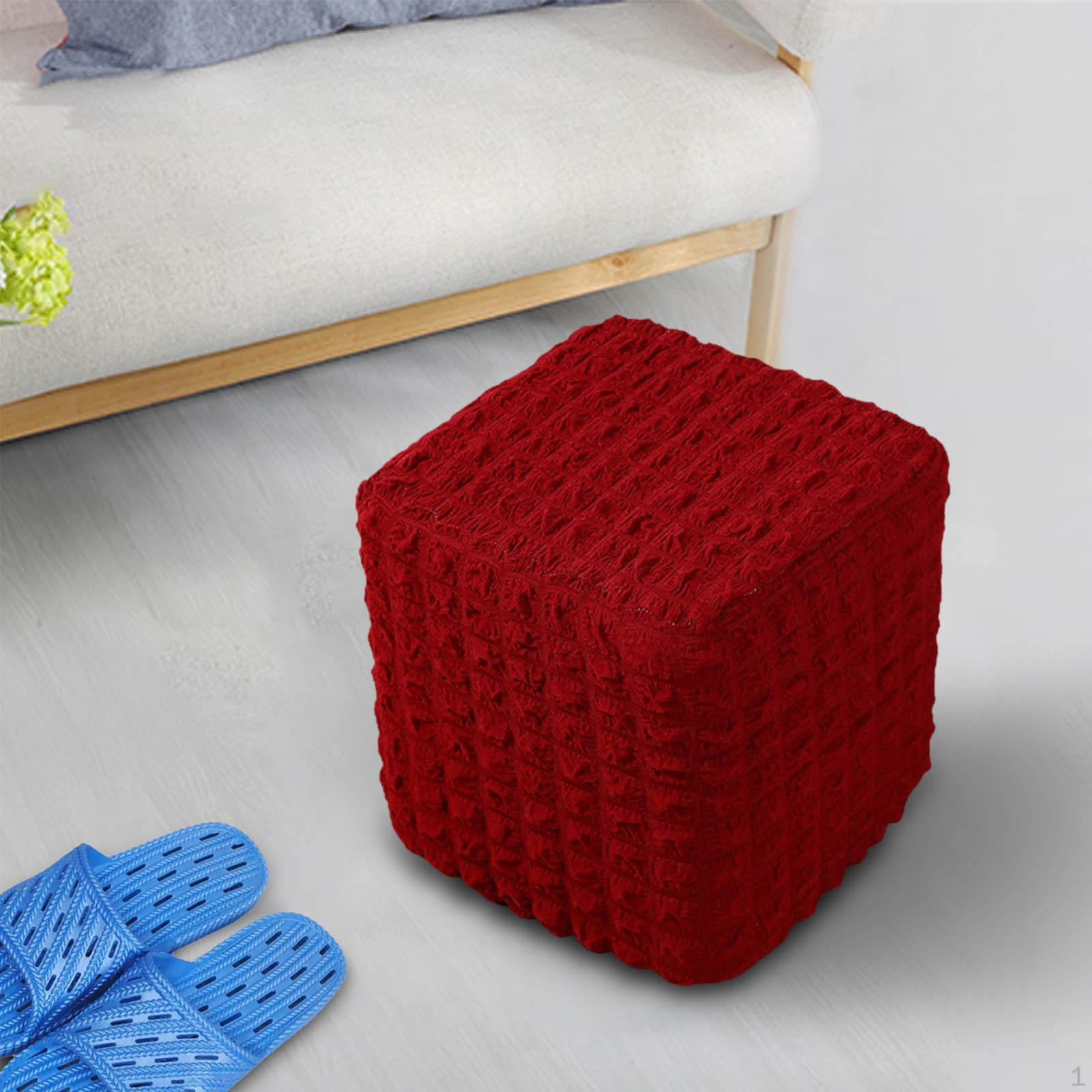 

Оттоманский чехол размером 10–13 дюймов, табурет, который можно стирать в машине. Съемные мягкие чехлы из полиэстера для New Wine Red