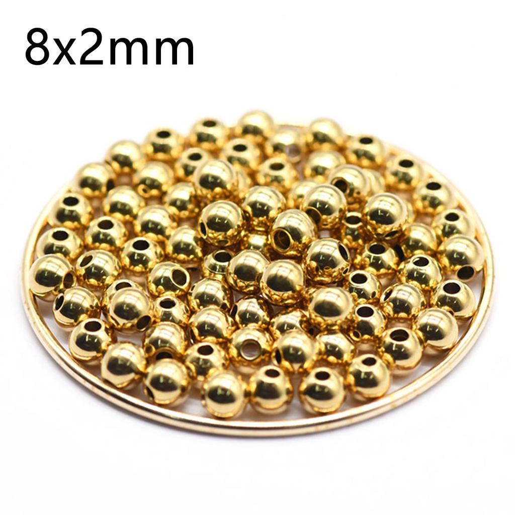 20pcs Gold Color 304 Stainless Steel Round Ball Beads Charm Loose Bead Diy Bracelet Necklace Bead For Jewelry Making Accessories