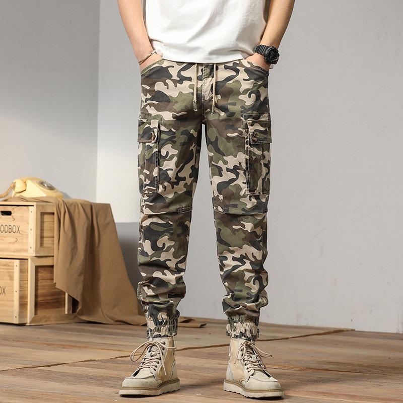 New Men's Overalls Casual Loose Men's Trousers Trendy Brand Men's Multi-pocket Outdoor Overalls Camouflage Pants Men's Clothing
