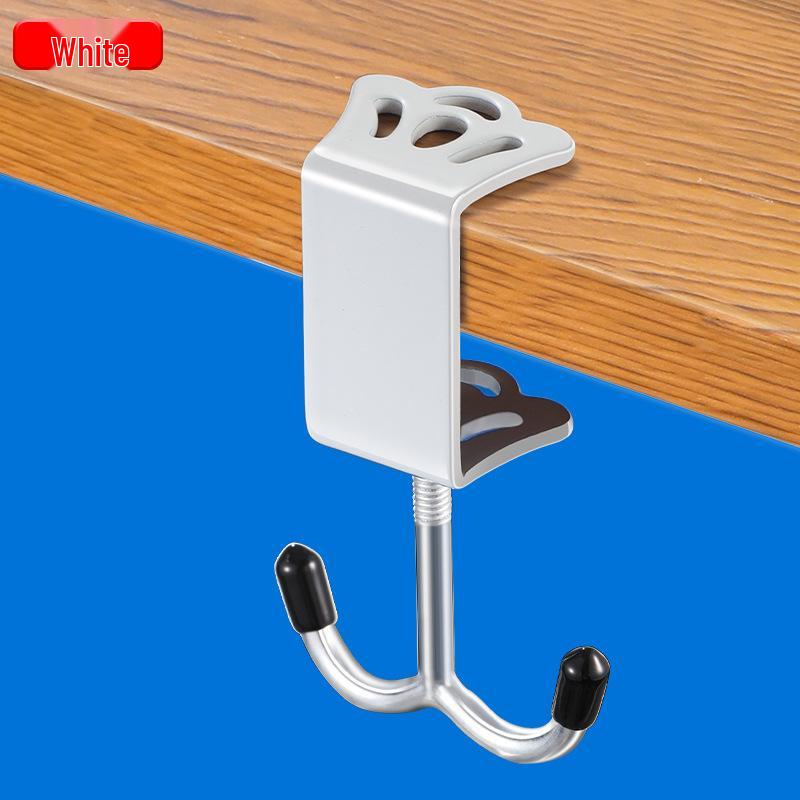 

Tableside Student Desk Crown Hooks - No-Punch Double & Single Hooks for School Bags, Pink & Black