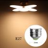No Flicker 60W LED Bulb E27 B22 220V SMD2835 Super Bright Foldable Fan Blade Light Adjustable Angle for Warehouse Garage