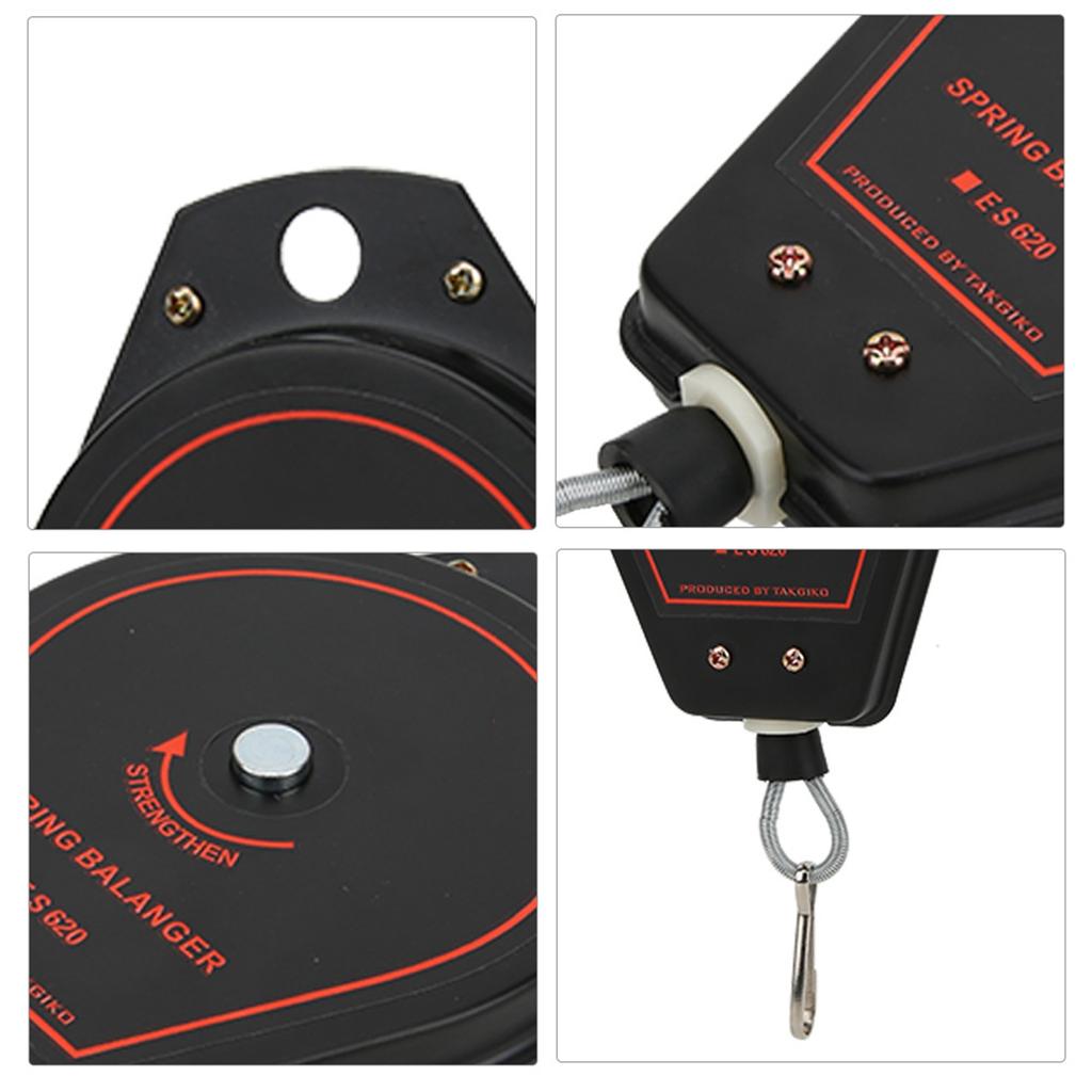 New  Spring Balancer Retractable Tool Holder Hanger Capacity 0.6 2.0kg ES620(Black)