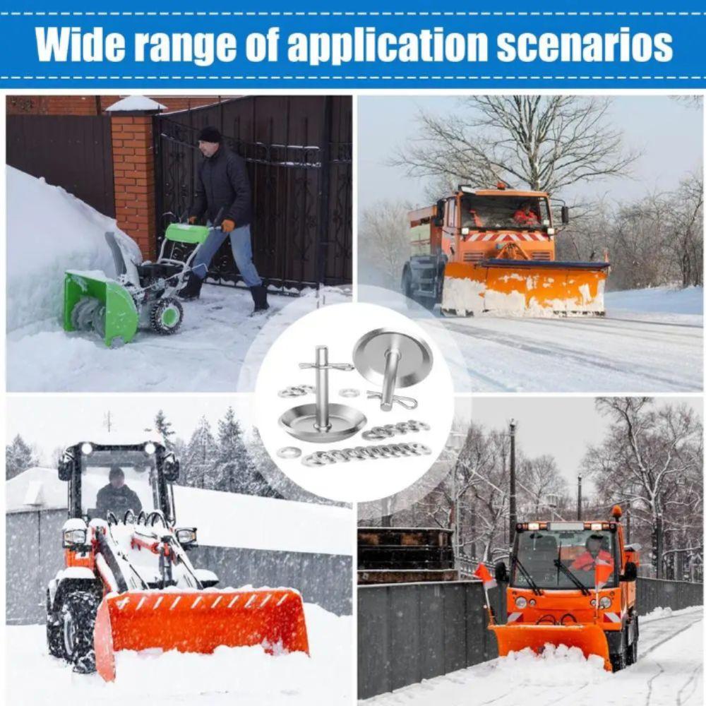 Round Shaft Snow Plow Skid Shoe Stainless Steel Snow Plow Feet Replacement Skids  Outdoor Equipment