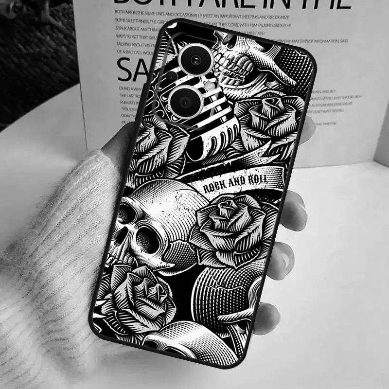 Rock and Roll Skull Case For OPPO Reno 13F 14F 12F 10 11 12 13 14 Pro 8T 7 8 Lite OPPO Find X6 X5 X8 X9 Pro Cover