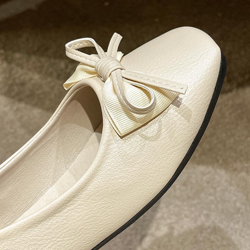 Aphixta 2024 Women Flats Shallow Loafers Bow Soft Walking Designer Shoes Comfort Retro Female Zapatillas Women's Flat Shoes