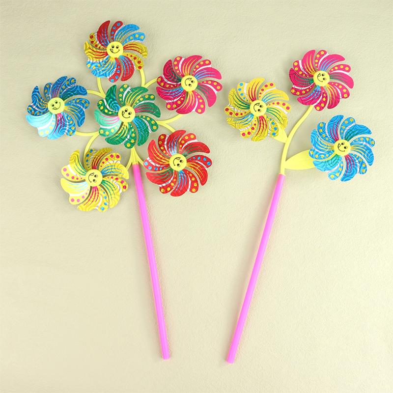 Colorful Windmill Cartoon Pinwheel Wind Spinner Home Garden Yard Decor Kid Toy