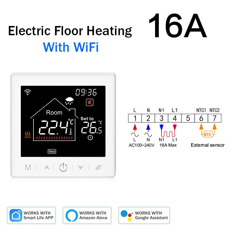 Tuya Smart Home Wifi Heating Thermostat Floor Heating Water Gas Boiler Temperature Thermoregulator Google Home Alexa Alice7