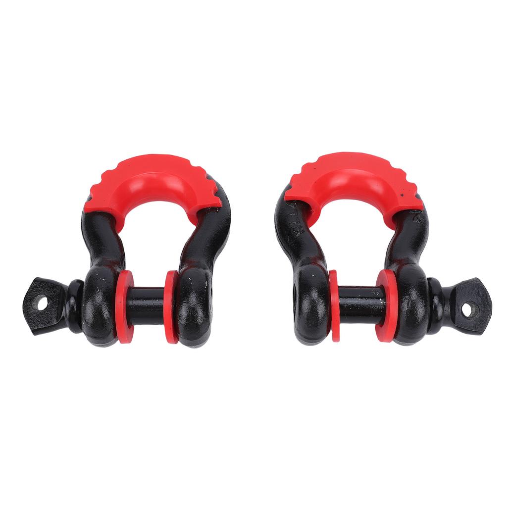2PCS 3 4 Inch D Ring Shackles with Screw Pin Carbon Steel Heavy Duty Shackle for Trailer Winch 4.75 Ton Load Black