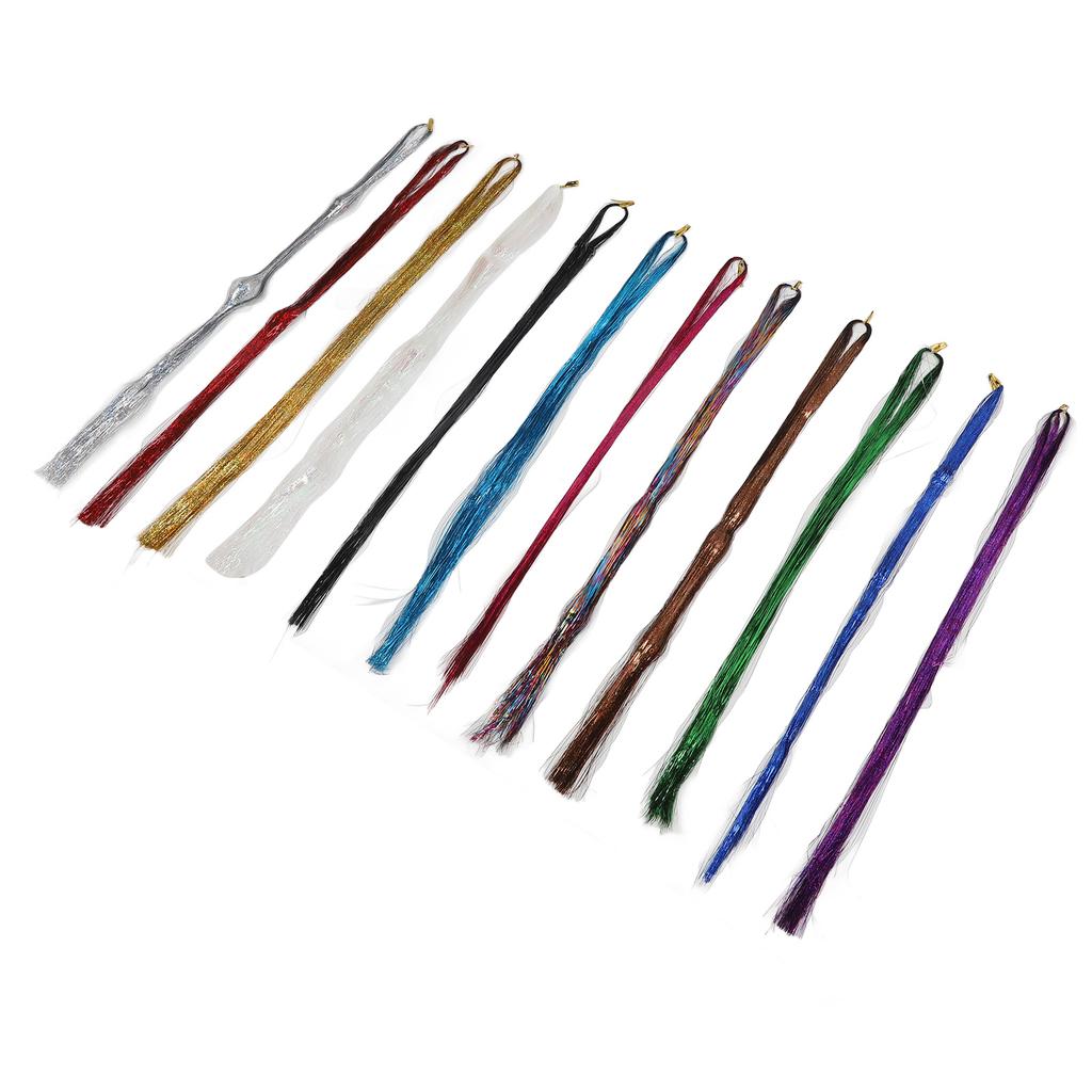 Colorful Hair Tinsel Extensions Kit PET Decoration Braiding Glittering Hair Tinsel Kit for Daily Life