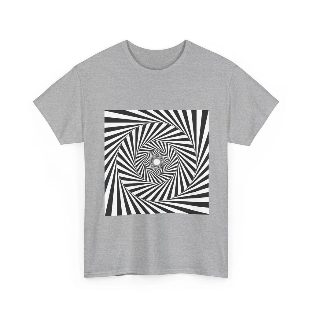 Black White Spiral Optical Illusion Tee | Hypnotic Geometric Shirt, Cool Shirt