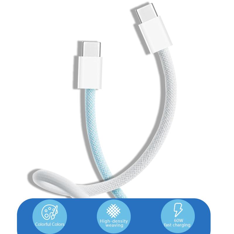 Hot Selling 1M 2M PD Quick Charging Type C Cable 60W Fast Data Transfer with Nylon Jacket for Mobile Phone