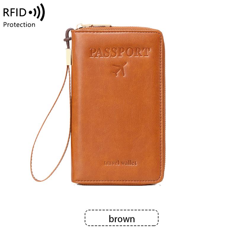 Minimalistische Retro-RFID-Passhülle, multifunktionaler Ausweishalter, Bankkartenhalter, Passhalter, hochwertiges PU-Leder, Reisezubehör