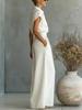 2026 Spring/Summer Casual Solid Color Shirt and Wide-Leg Pants Two-Piece Set