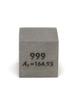 Elemental Holmium 10mm square type A specimen (Ho), cube, marking.