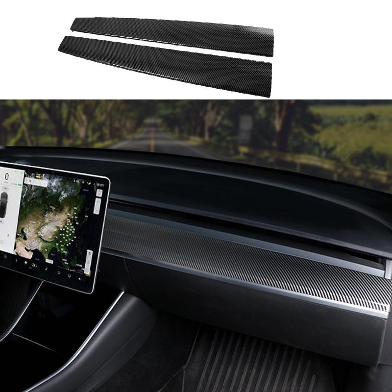Für Tesla Modell 3 Zubehör Mittelkonsole Dekorative Aufkleber Modell Y Carbon Fiber ABS Model3 Dekorativ