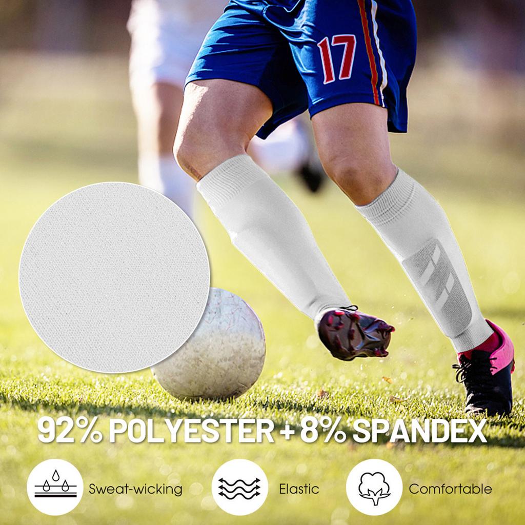 Anti-Rutsch-Fußballsocken Wadenmanschetten und Beinschoner Set Outdoor-Sport Laufen Dehnbare Socken Athletische Fußsocken