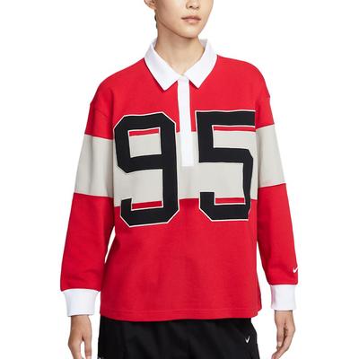 Sportswear Casual Preppy Loose Long Sleeve Polo Shirt Women Tops HV4034-657