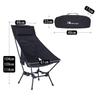MOON LENCE Outdoor High 4 Level Height Camping Ground zawiera nośność czarne krzesło, oparcie, regulacja, krzesło, krzesło ze skrzyżowanymi nogami, krzesło,