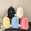 Schoolbagins Solid Color Casual Versatile Junior High School Student Large Capacity Backpack 1011 New Korean Edition College Style Backpack