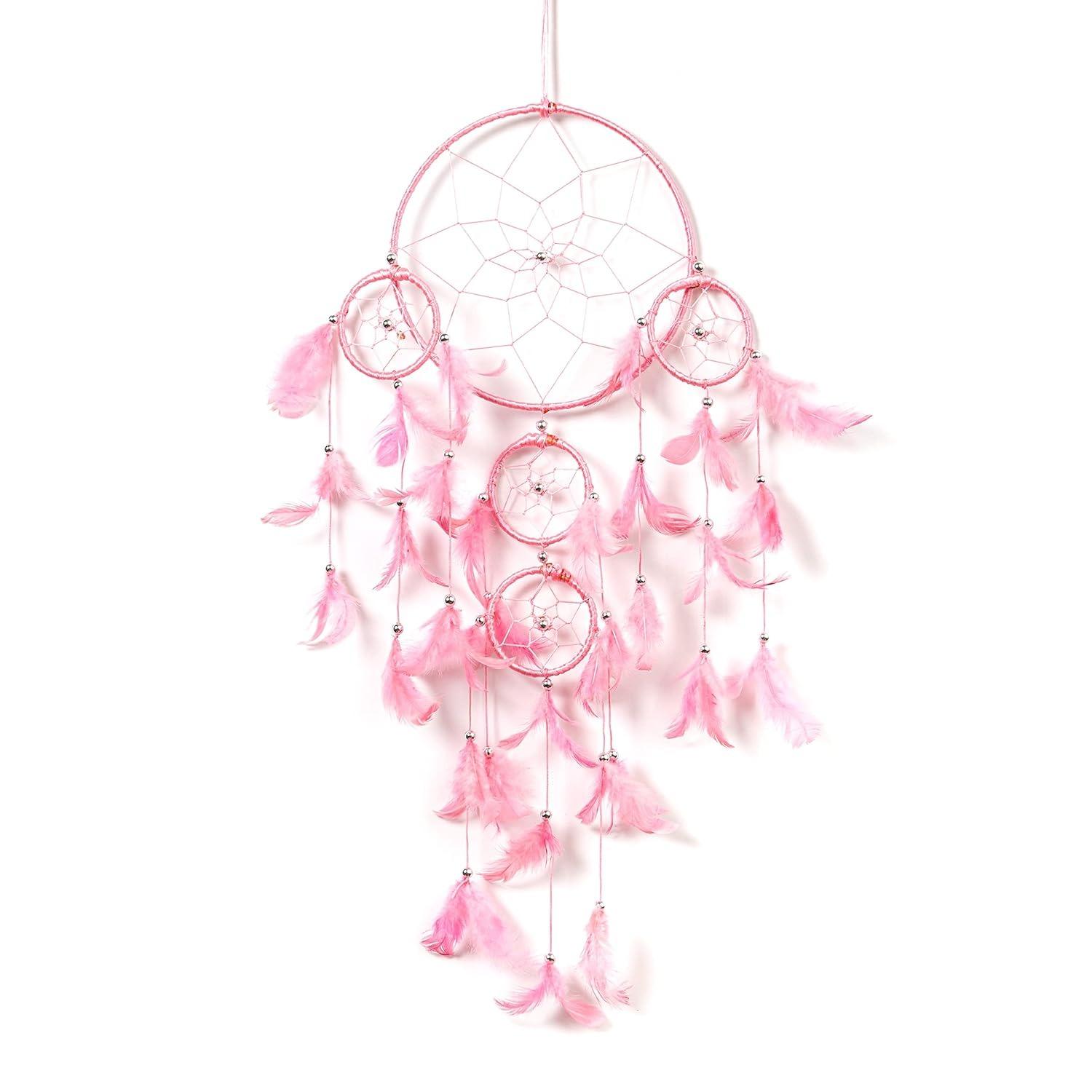 Ловец снов, Dream Catcher (75 cm, 5 Ring DC- Pastel Pink),  Duli