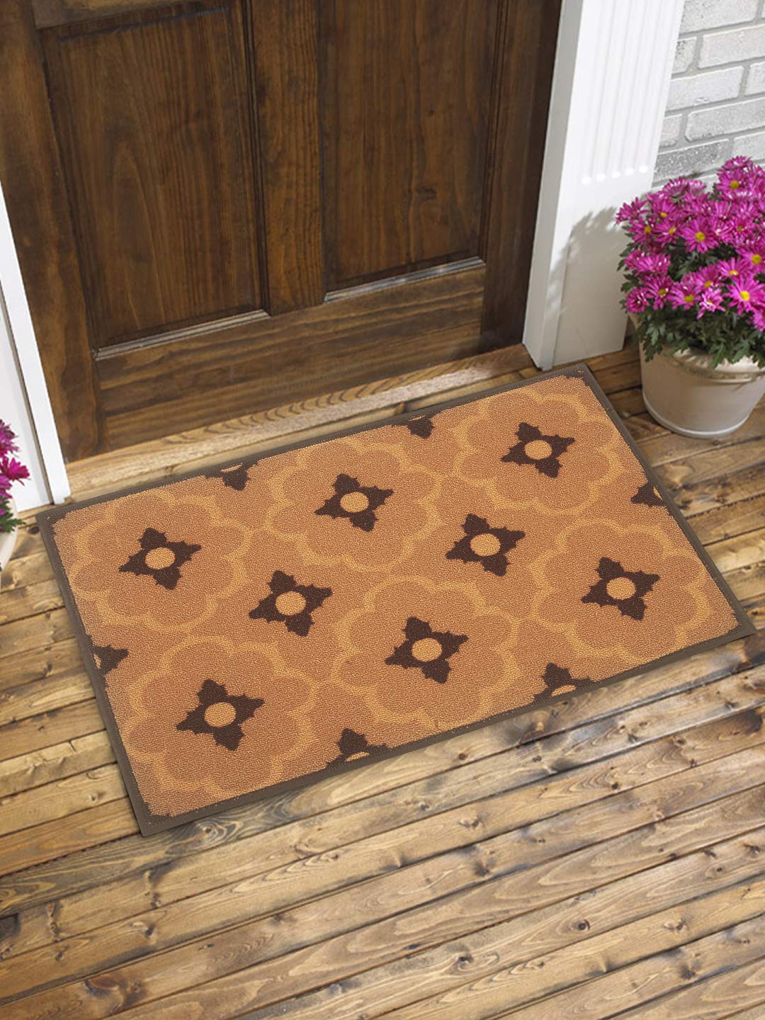 BIANCA Highly Durable Anti Slip Door Mat -1pc Large Size (splender) roye-Choco/Orange