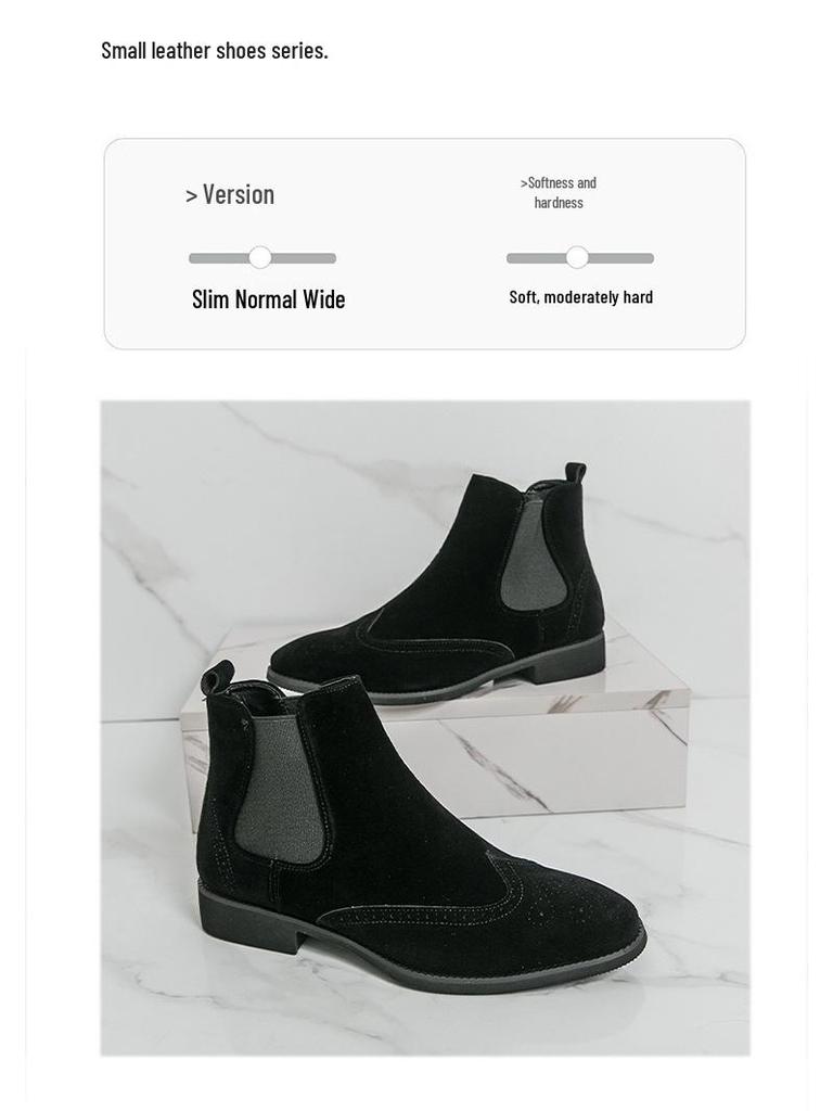 Autumn/Winter 2025 Men’s High-Top Frosted Leather Martin Chelsea Boots - Plus Size Available