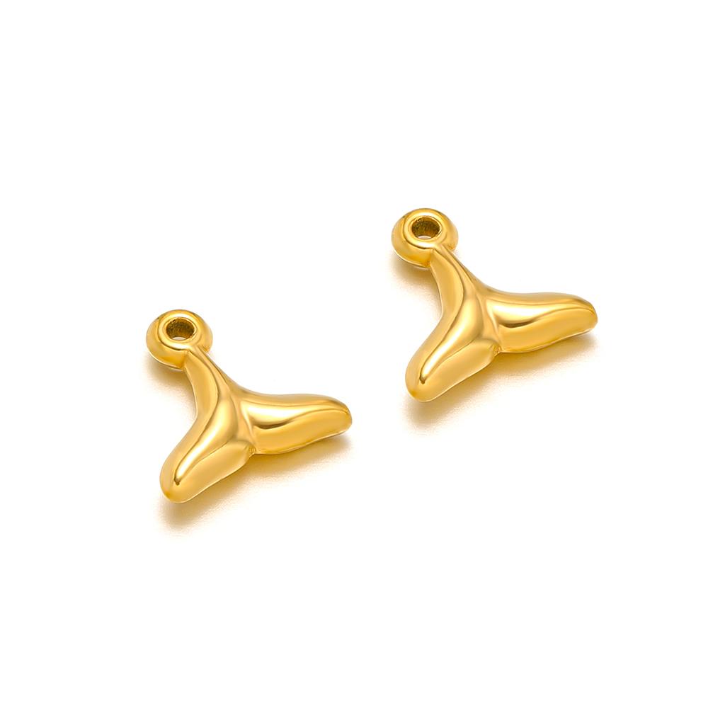 10 Stück PVD-vergoldete kleine Seestern-Schwanz-DIY-Anhänger für die Schmuckherstellung Großhandel Edelstahl-Anhänger Halsketten-Verlängerungsschwänze