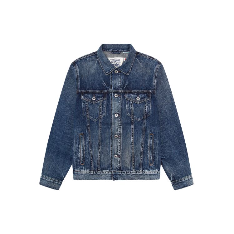Levis Потертая джинсовая куртка Мужская верхняя одежда Джинсовый-синий 67485-0012