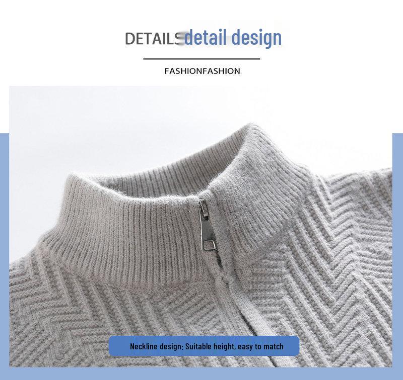 Autumn 2023 Men's Stand-Up Collar Knit Cardigan