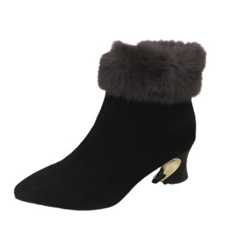 Comfortable and versatile women's autumn and winter velvet women's boots new autumn and winter cheongsam shoes women's fashion boots