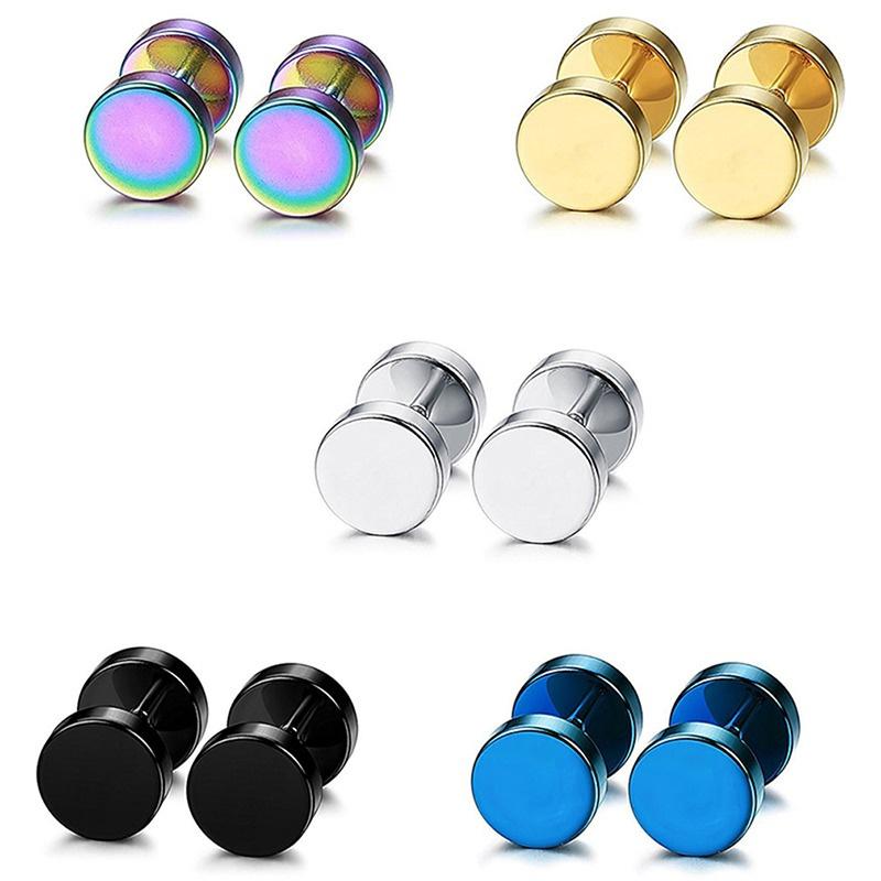 Classic Punk Stainless Steel Ear Clip Black No Pierced Fake Ear Circle Simple All-Match Fashion Pop Garment Accessories