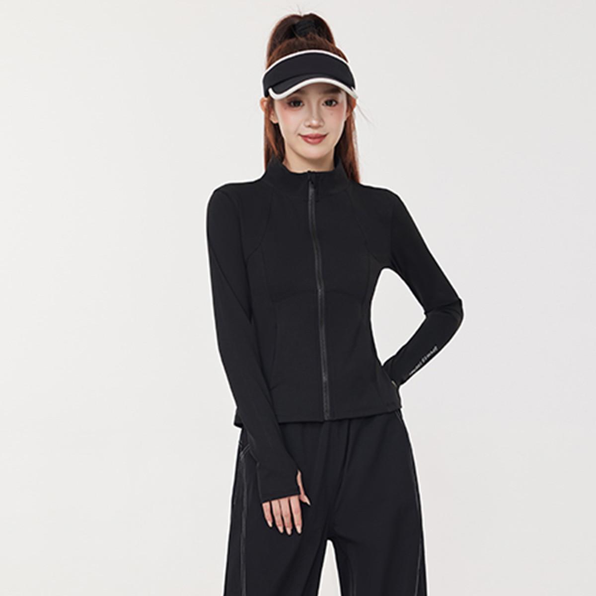 

2025 Autumn/Winter Outdoor Fitness Jacket for Yoga, Running, and Mountaineering S матовий чорний колір