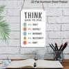 2D Flat Think Before You Speak Colorful Dot Mental Health Metal Sign - 8.0x12.0inch Aluminum Wall Art, Classroom Counselor Office Kindness Decor