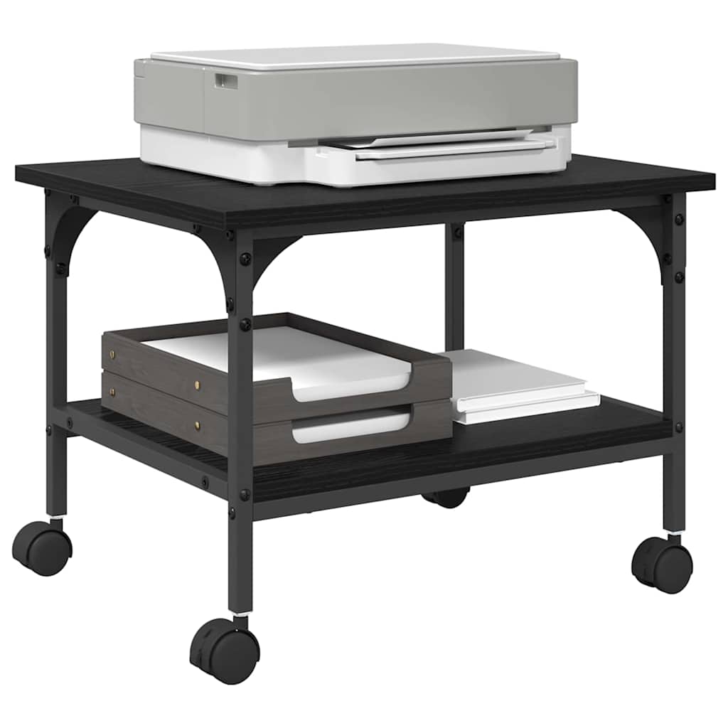 Printer Stand Black Oak Effect 50 x 40 x 38 cm