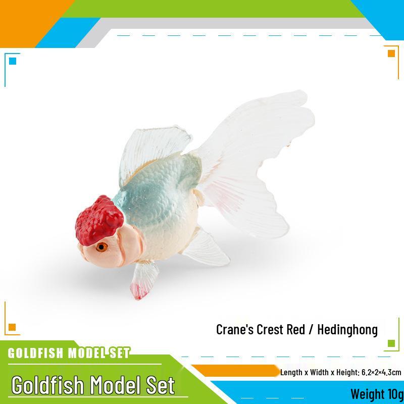 Children s Cognitive Toy: Goldfish & Koi Simulation Ornament with Red-crowned Crane