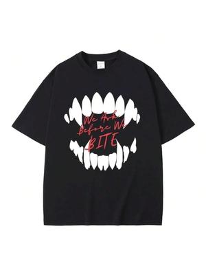 Game Baldurs Gate'3 Astarion We Ask Before We Bite Print T-Shirt Men Hip Hop Vintage Gothic Tshirt Male Rock Oversized T Shirts
