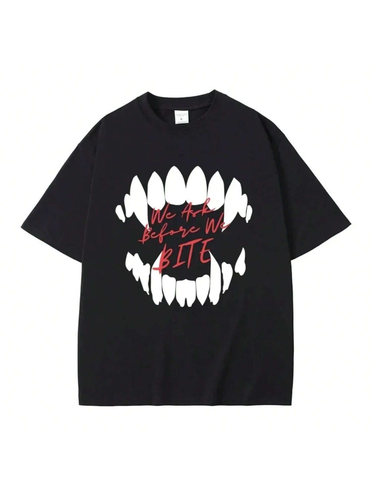 

Game Baldurs Gate 3 Astarion We Ask Before We Bite Print T-Shirt Men Hip Hop Vintage Gothic Tshirt Male Rock Oversized T Shirts XXXXXL