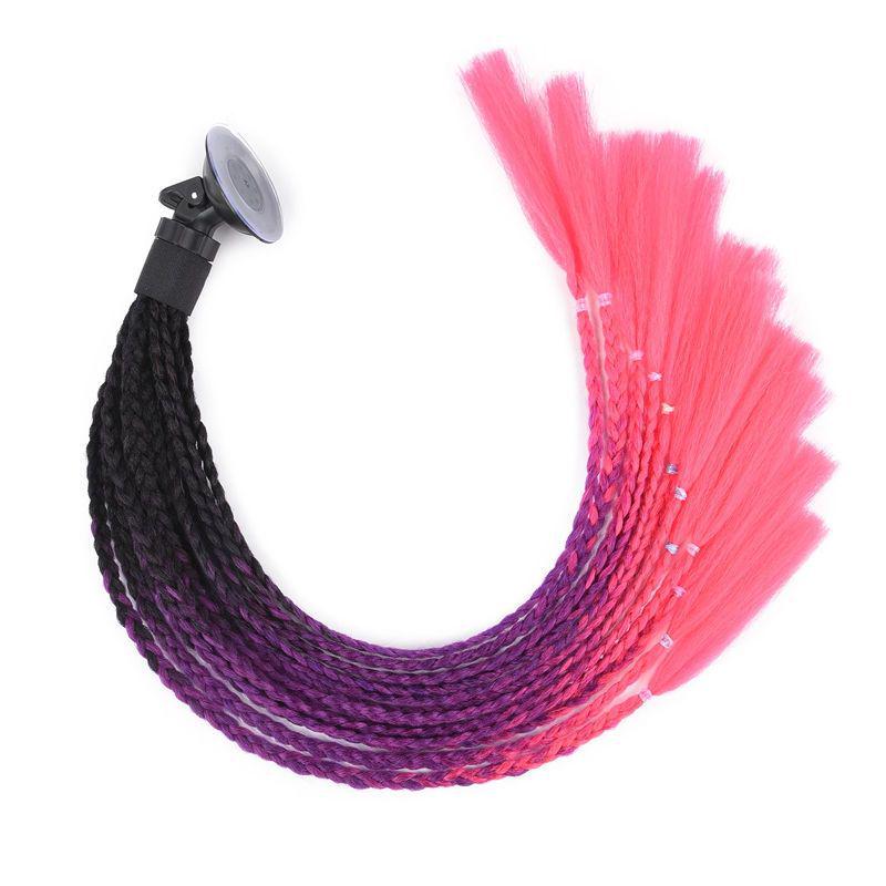Motorcycle Helmet Dreadlock Braid Decor, 60cm Suction Cup for Delivery Riders