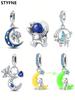 Charms Plata Starry Sky Astronaut Moon Bear Beads Copper Plated Fitcopperoriginal Bracelet For Jewelry Making Diy Charm