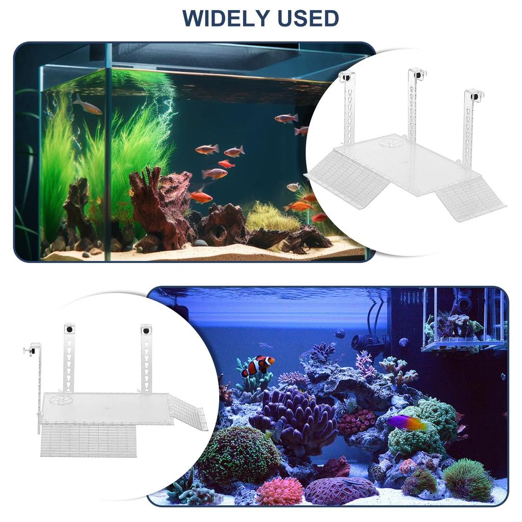Adjustable Turtle Basking Platform Acrylic Clear Turtle Dock Ladder Climbing Fish Tank Habitat Float Island Aquarium Accessories