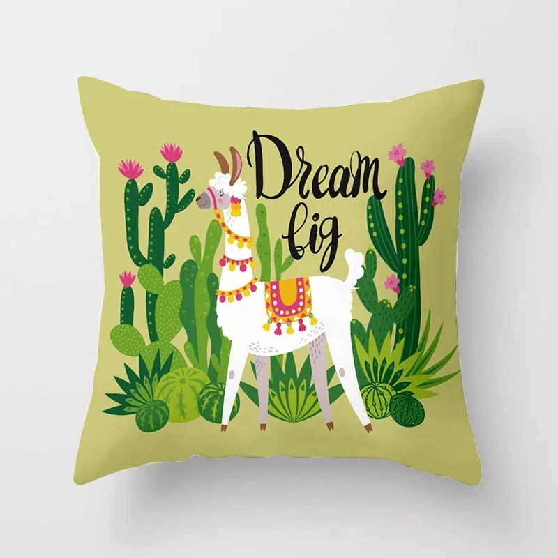 Cartoon Alpaca Decorative Pillowcase Living Room Office Home Pillowcase Car Ornaments