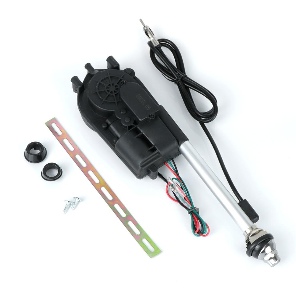 For Car SUV AM FM Radio 12V Automatic Telescopic Antenna Exterior Vehicle Aerials Electric Power Aerial Fitting Kit Waterproof
