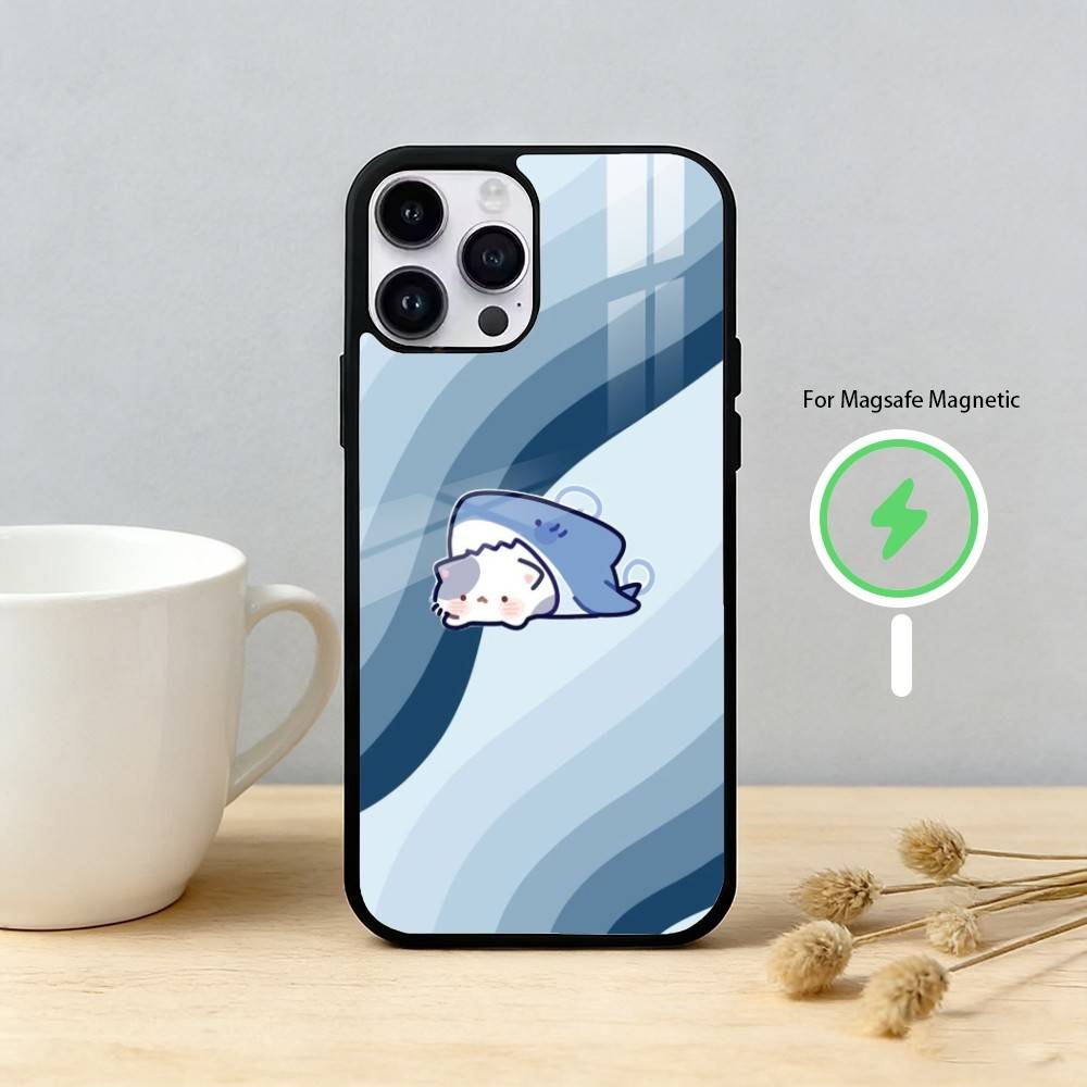 S-Shark F-Face Phone Case For iPhone 17/16/15/14/13/12/Plus/Pro/Max for Magnetic Wireless Charging