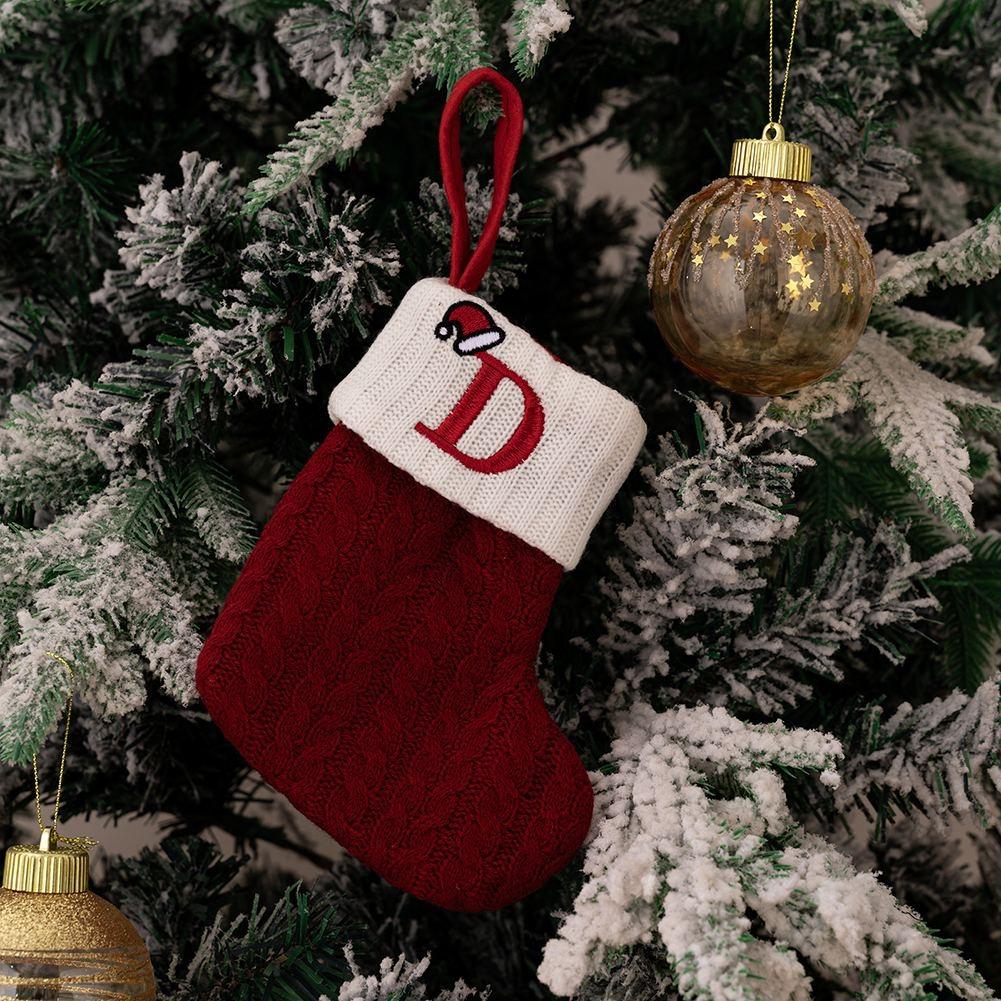 Alphabet Christmas Stocking Christmas Tree Decorating Knitted