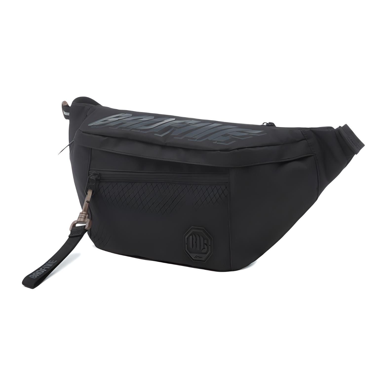 

New LiNing BadFive Collection Basketball Collection Polyester One Shoulder Crossbody Bag, Sling Bag Regular Unisex Black ABDU281-1 41.9*9.9*18.5CM