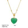 Handmade Beaded Necklace Women's Love Heart Natural Stone Pendant Necklace