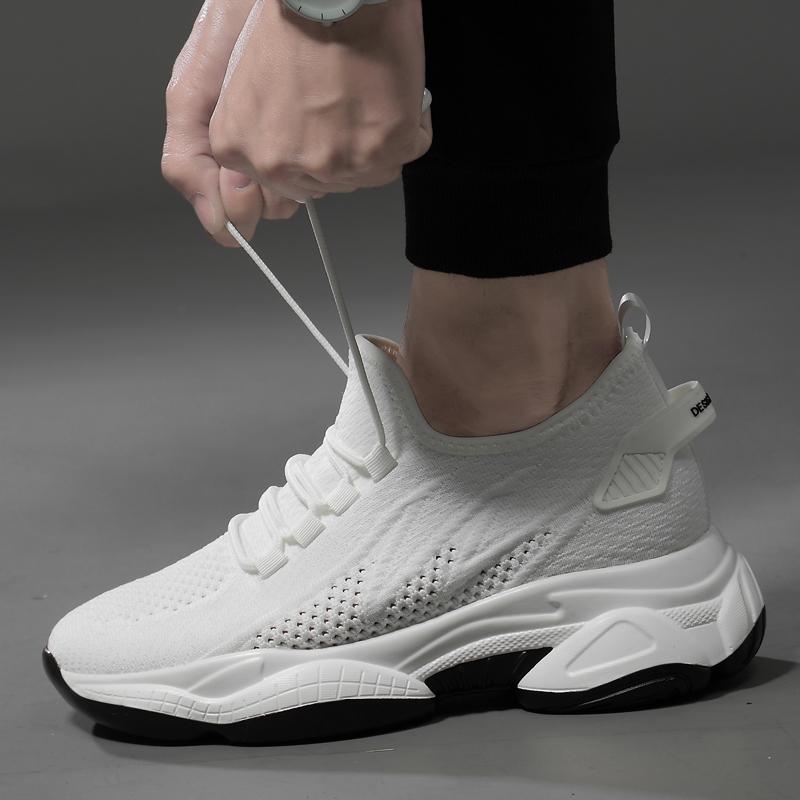 Summer Mesh Platform Sneakers Men Elevator Shoes Breathable Casual Sports 6cm 8cm Height Increase Shoes Taller Male Lift Tall