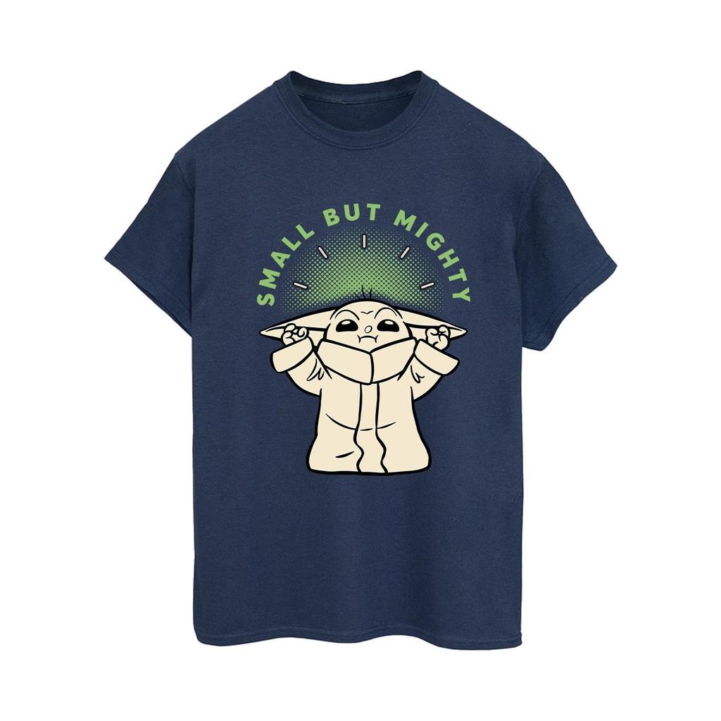 Star Wars Womens/Ladies The Mandalorian Small But Mighty Grogu Cotton Boyfriend T-Shirt